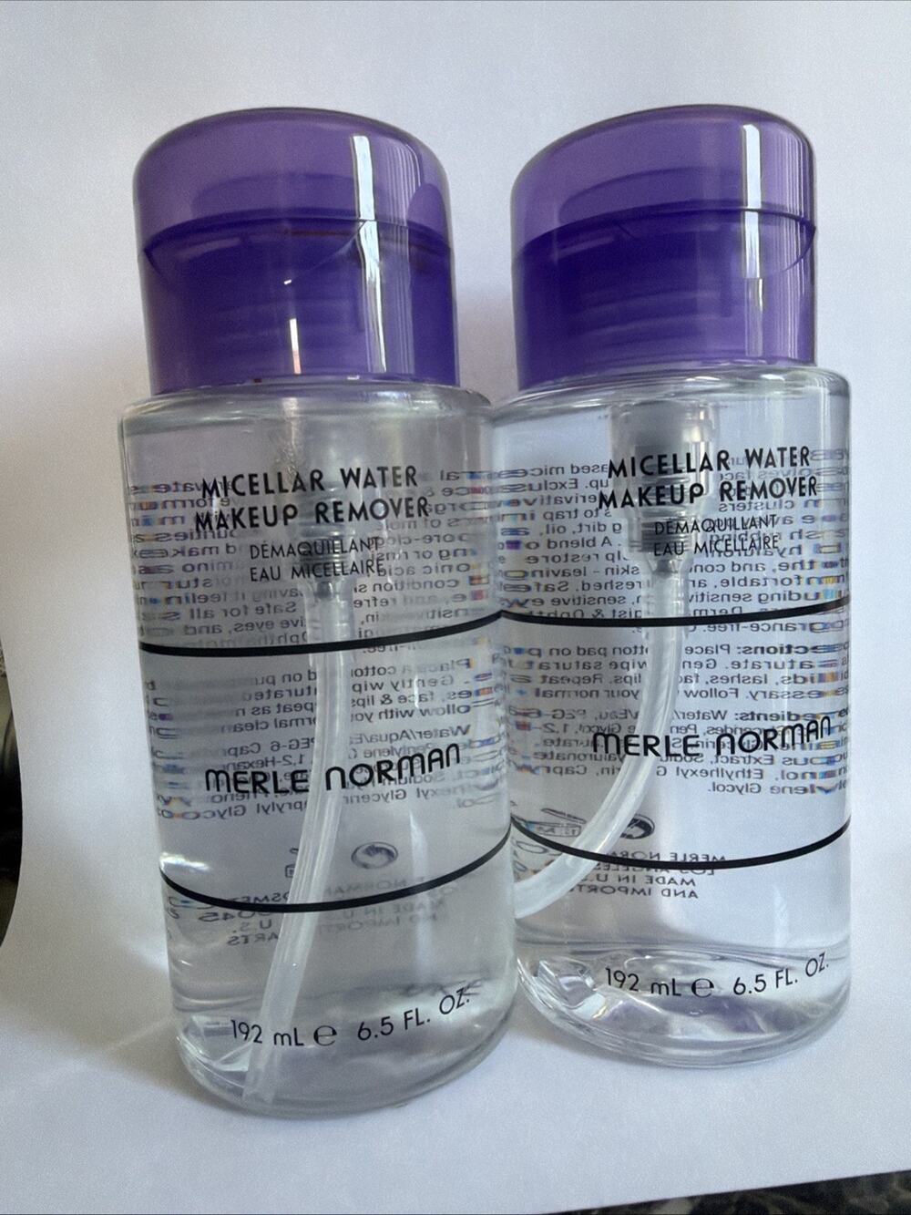 2x Lot Merle Norman MICELLAR WATER MAKEUP REMOVER NEW 6.5 Fl oz Fast Shipping